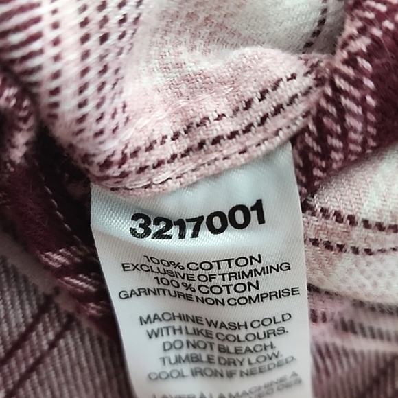 TILLEY Women's Pink Plaid Flannel Cotton Button  Down Shirt Front Pockets Sz M - Picture 11 of 13